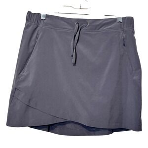 Exertek‎ Womens Gray Athletic Skort Built In Shorts Zipper Pockets Size M